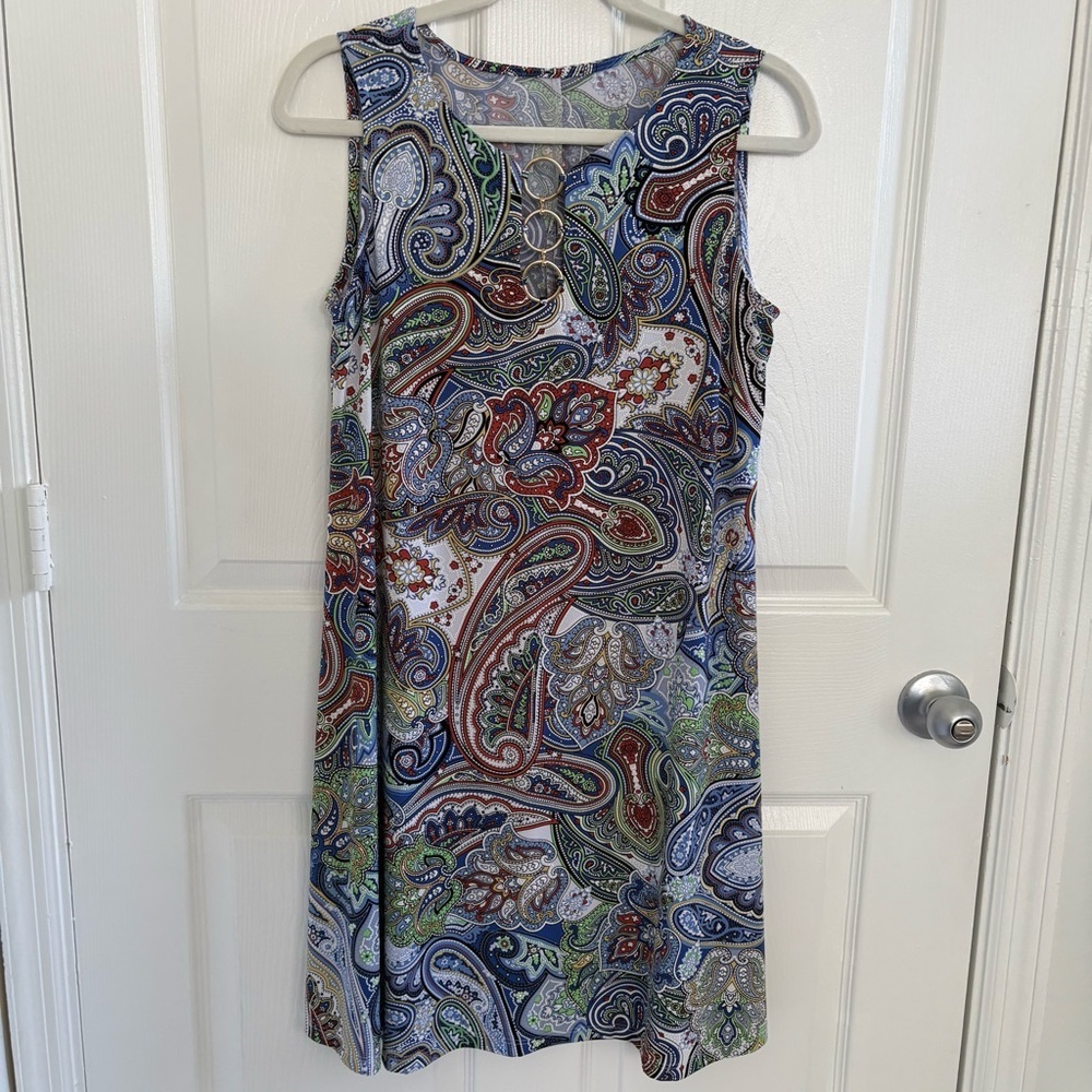 Paisley Print Shift Dress - Multicolor - Picture 2 of 5